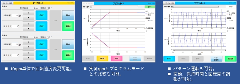 3次元ボールミル　PC制御画面