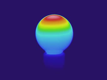 赤外線サーモグラフィカメラ 電球ガラス表面計測　