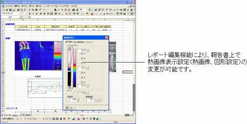 赤外線サーモグラフィカメラ InfReC R550　レポート出力